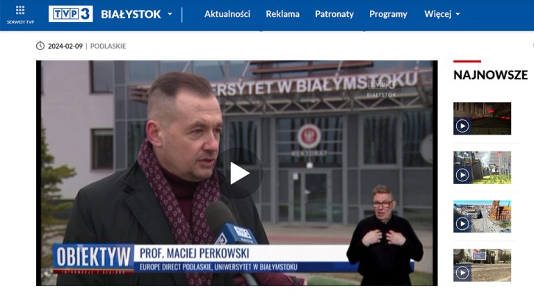 Prof. Maciej Perkowski w TVP Białystok na temat rolniczych protestów w Europie